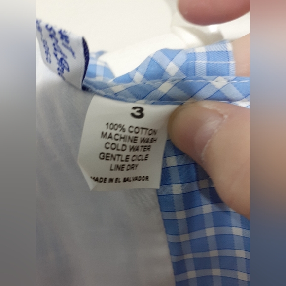 Blue Gingham dress with white ribbon size 3 year old by Orient Express - Picture 4 of 9